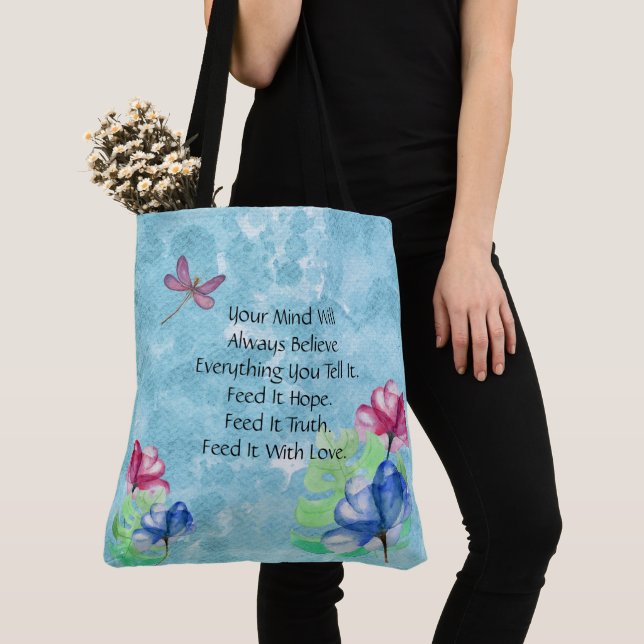 Bolso De Tela Lámina De Dragón Y Agua Floral (Detalle)