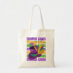 Bolso De Tela Láminas de sombrero superior MARDI GRAS