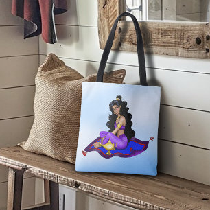 Bolso De Tela Lámpara de Alfombra Mágica Genio Cielo Azul