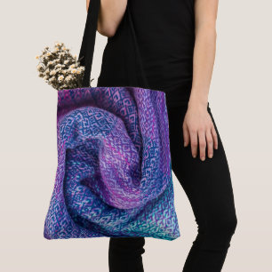 Bolso De Tela Lana mixta púrpura y azul