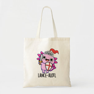 Bolso De Tela Lance-a-lotl Funny Axolotl Knight Pun