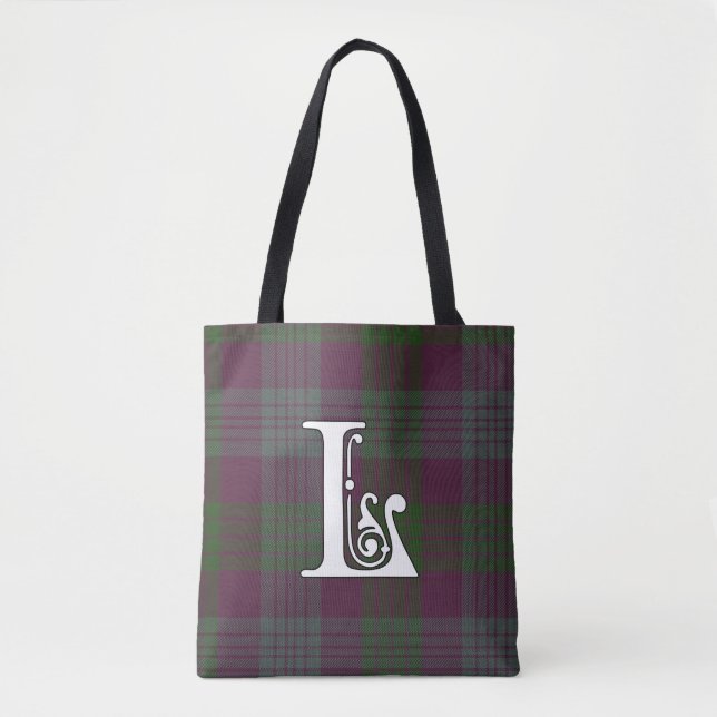 Bolso De Tela Lang Clan Tartan Monogram (Anverso)