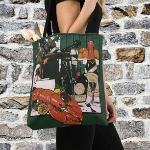 Bolso De Tela Langosta Champán Vintage; Fiesta Elegante y Lujosa