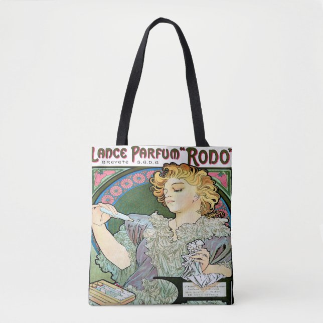 Bolso De Tela Lanza 1896 de Alfons Mucha Parfum Rodo (Anverso)