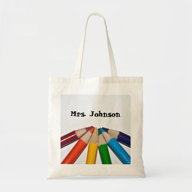 Bolso De Tela Lápices coloreados personalizable (Frente)