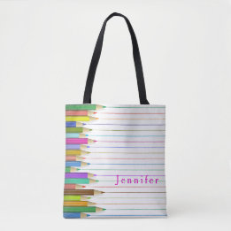 Bolso De Tela Lápices de Arte de Colores Diseño Regreso a la Esc