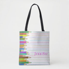 Bolso De Tela Lápices de Arte de Colores Diseño Regreso a la Esc