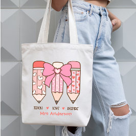 Bolso De Tela Lápices de San Valentín para Profesora Coqueta Per