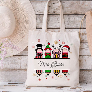 Bolso De Tela Lápiz de nombre de profesor personalizado, regalo