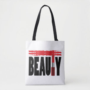 Bolso De Tela Lápiz labial de la tipografía de la belleza