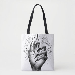 Bolso De Tela Largas uñas negras y cosecha mágica de la energía 