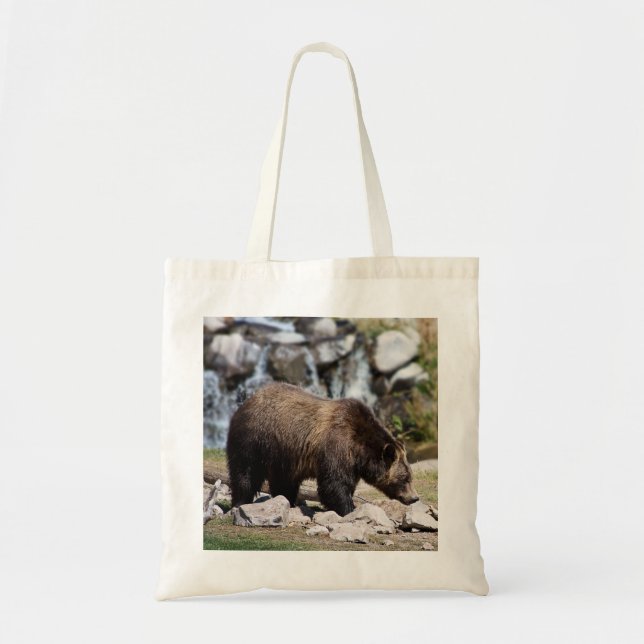 Bolso De Tela Large Grizzly Bear in Wild Photo (Frente)