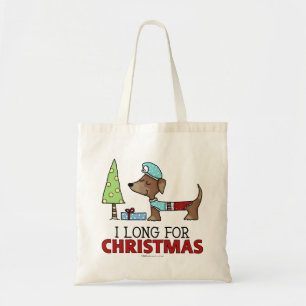 Bolso De Tela Largo para los Navidades-Dachshund