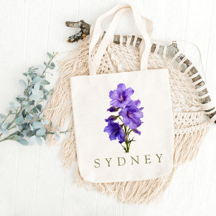 Bolso De Tela Larkspur Personalizado Julio Regalo de flores de n