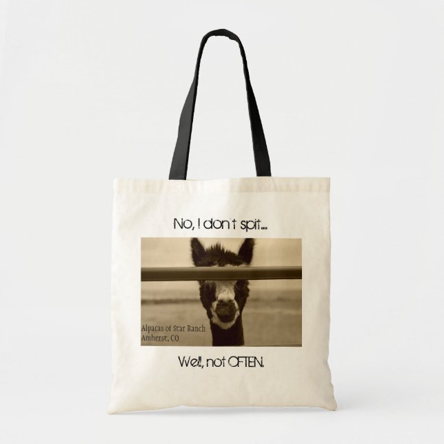 Bolso De Tela Las alpacas no escupen (Frente)