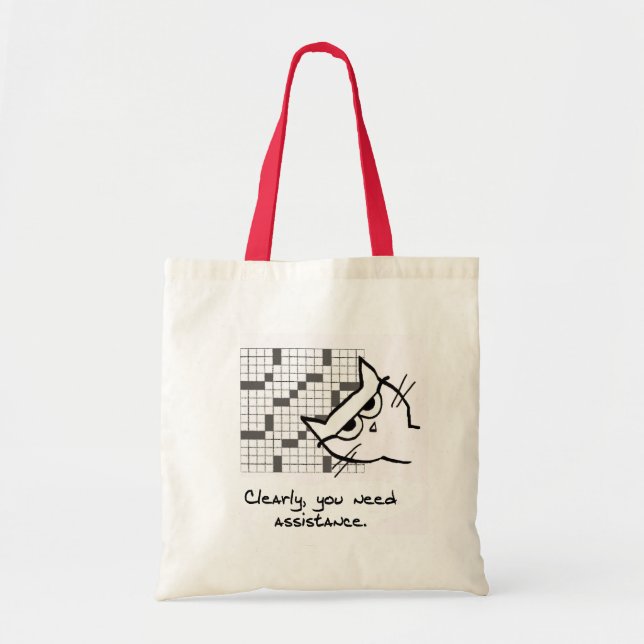 Bolso De Tela Las ayudas del gato con el crucigrama - tote (Frente)