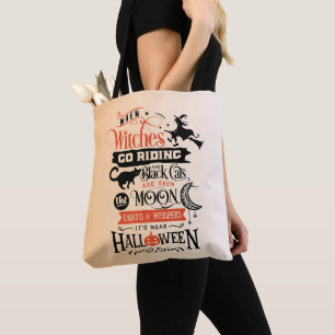 Bolso De Tela Las brujas van en Naranja Ombre Gradiente Hallowee