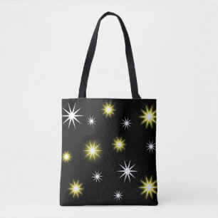 Bolso De Tela Las estrellas brillan en este negro