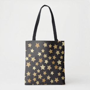 Bolso De Tela Las estrellas doradas en el patrón de fondo negro