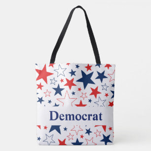Bolso De Tela Las Estrellas Patrióticas Democráticas Tote Bag