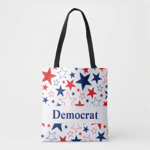Bolso De Tela Las Estrellas Patrióticas Democráticas Tote Bag
