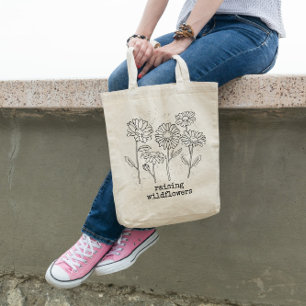 Bolso De Tela Las flores de margarita crecen