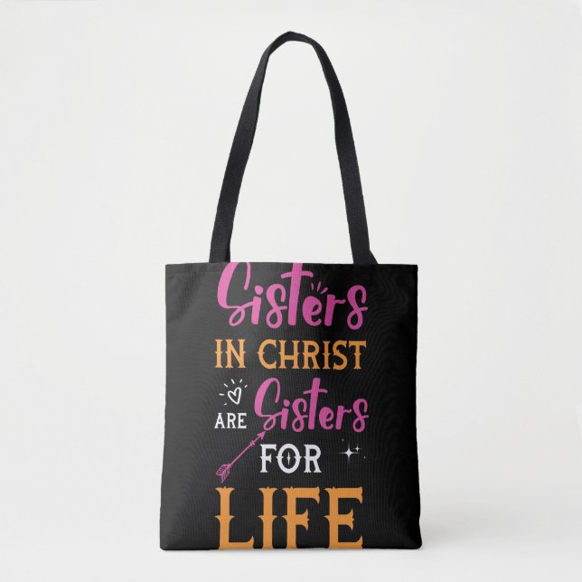 Bolso De Tela Las Hermanas En Cristo Son Hermanas Para La Vida (Anverso)