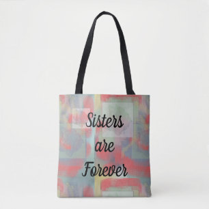 Bolso De Tela Las hermanas son para siempre Rosa de patrón flora