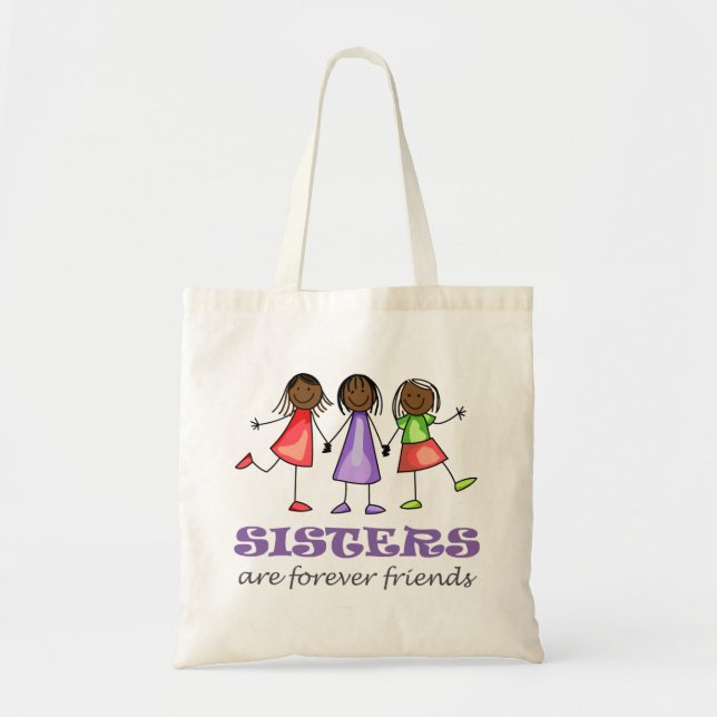 Bolso De Tela Las hermanas son siempre amigos (Frente)
