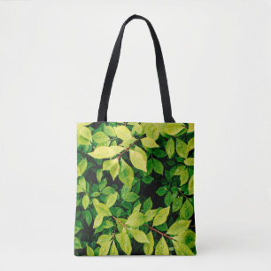 Bolso De Tela las hojas verdes frescas se ven hermosas y muy nat
