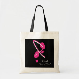 Bolso De Tela Las huellas rosadas de la cinta camino para una