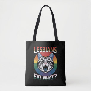 Bolso De Tela Las lesbianas comen qué humor de gato bandera de o