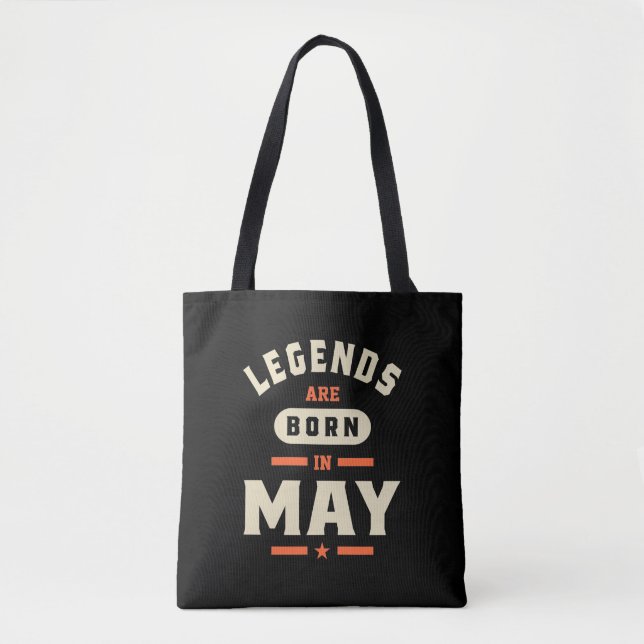 Bolso De Tela Las leyendas nacen en mayo - Mayo Cumpleaños (Anverso)