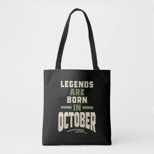 Bolso De Tela Las leyendas nacen en octubre - octubre Cumpleaños