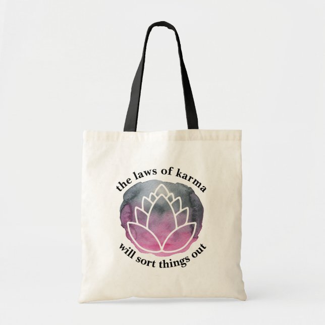 Bolso De Tela Las leyes de Karma White Lotus Inspiradoras (Frente)