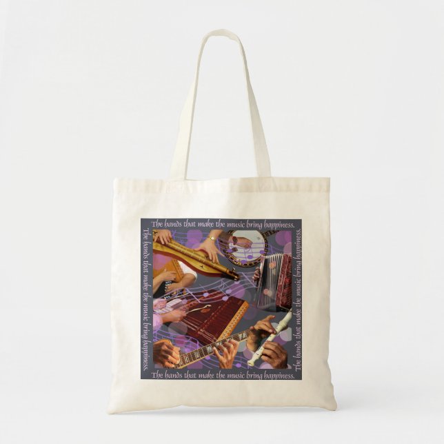 Bolso De Tela Las manos hacen la música (Frente)