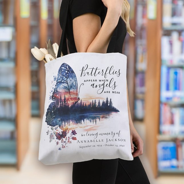 Bolso De Tela Las mariposas parecen conmemorar a los ángeles (Subido por el creador)