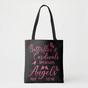 Bolso De Tela Las mariposas y los cardenales aparecen cuando los