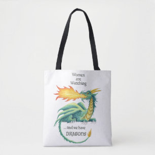 Bolso De Tela Las mujeres tienen dragones - tote de hombro
