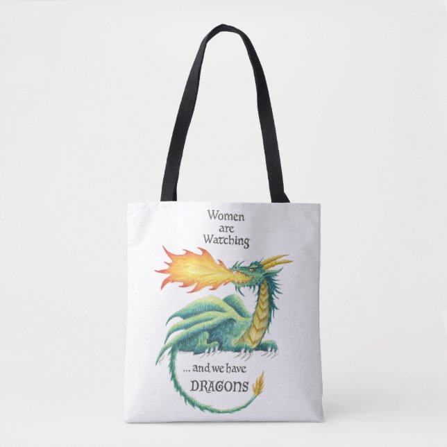 Bolso De Tela Las mujeres tienen dragones - tote de hombro (Anverso)