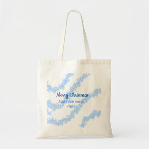 Bolso De Tela Las navidades azules brillan líneas purpurinas aña