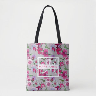 Bolso De Tela Las orquídeas rosadas en la floración el añad