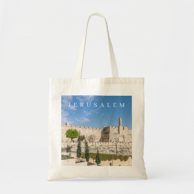 Bolso De Tela Las paredes de la ciudad de Jerusalén miran la bol (Frente)
