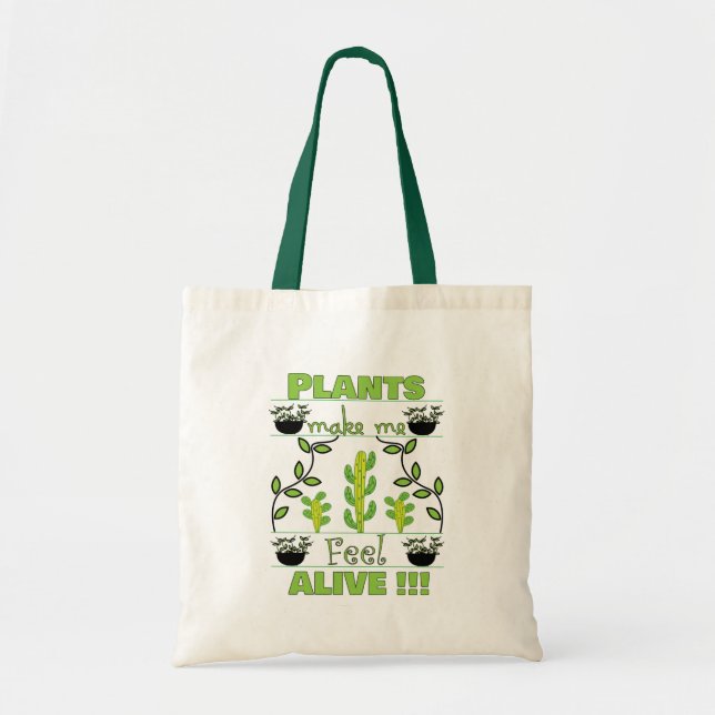 Bolso De Tela Las plantas me hacen sentir viva (Frente)
