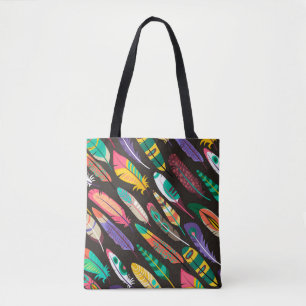 Bolso De Tela Las plumas coloridas