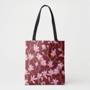 Bolso De Tela Las ramas de Magnolia: Ilustracion Vintage floreci