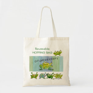 Bolso De Tela Las ranas divertidas del dibujo animado van la