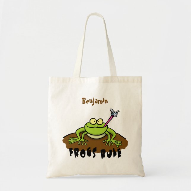 Bolso De Tela Las ranas gobiernan personalizado de rana verde di (Frente)