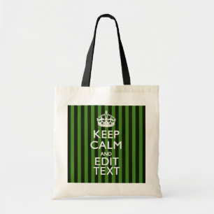 Bolso De Tela Las Rayas Verdes Personalizadas Mantienen Tranquil