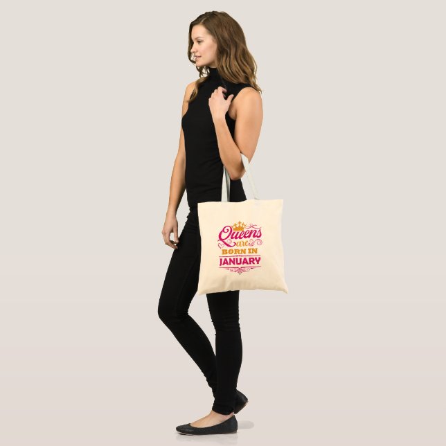 Bolso De Tela Las Reinas Nacen En Enero Faux Purpurina Birthday (Anverso (modelo))